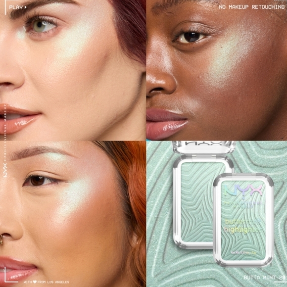 Nyx Professional Makeup Buttermelt Highlighter In Butter Mint Mermaid Teal - Picture 3 of 4